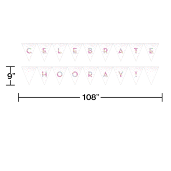 Image sur DECOR - IRIDESCENT PARTY BANNER - CELEBRATE - HOORAY