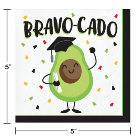 Picture of TABLEWARE - BRAVO-CADO GRADUATION - BEVERAGE NAPKINS