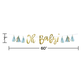 Picture of DECOR - OH BABY BLUE AND GOLD TASSEL GARLAND