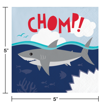 Picture of SHARK PARTY - CHOMP - BEVERAGE NAPKINS
