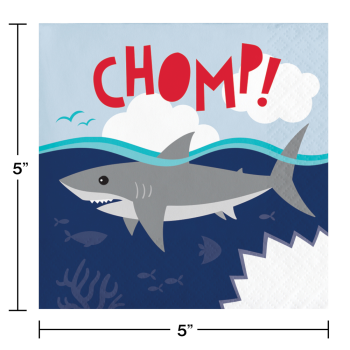 Image de SHARK PARTY - CHOMP - BEVERAGE NAPKINS