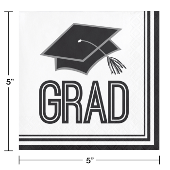 Picture of TABLEWARE - GRADUATION SCHOOL SPIRIT - BEVERAGE NAPKINS