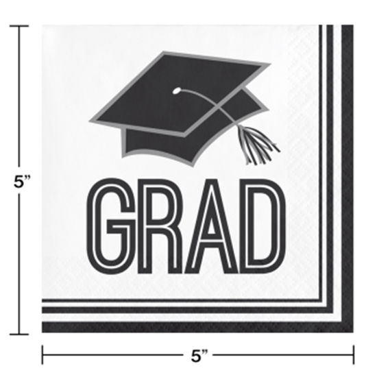 Image sur TABLEWARE - GRADUATION SCHOOL SPIRIT - BEVERAGE NAPKINS