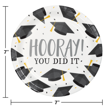 Picture of TABLEWARE - HOORAY YOU DID IT GRADUATION - 7'' PLATES