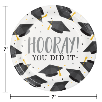 Image de TABLEWARE - HOORAY YOU DID IT GRADUATION - 7'' PLATES