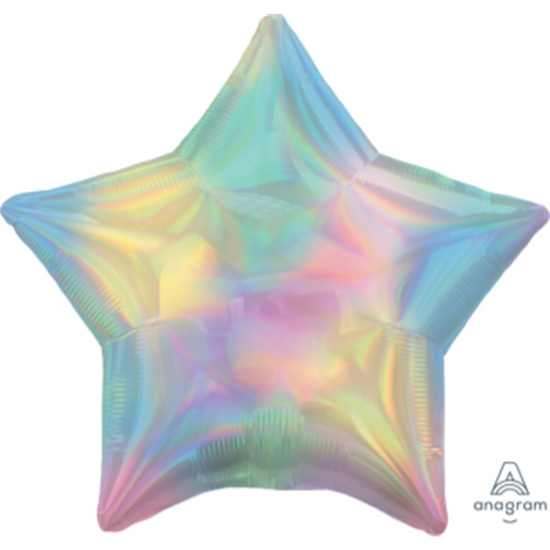 Image sur 19'' FOIL - IRIDESCENT PASTEL RAINBOW STAR