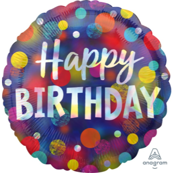 Image de 18" FOIL - HAPPY BIRTHDAY PARTY DOTS