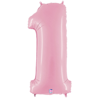 Picture of 40'' NUMBER 1 SUPERSHAPE - PASTEL PINK