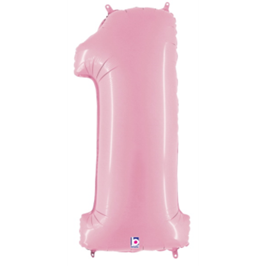 Picture of 40'' NUMBER 1 SUPERSHAPE - PASTEL PINK