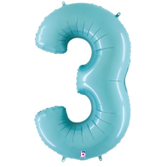 Picture of 40'' NUMBER 3 SUPERSHAPE - PASTEL BLUE