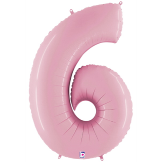 Picture of 40'' NUMBER 6 SUPERSHAPE - PASTEL PINK