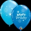 Image de HELIUM FILLED SINGLE 11" BALLOON - PRINTED - HAPPY BIRTHDAY - BLUE TONES