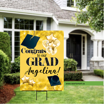Picture of LAWN YARD SIGN - GRAD GOLDEN - ADD A NAME