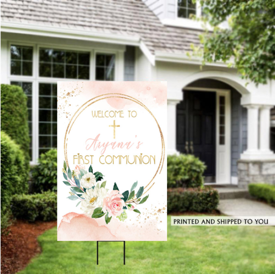 Picture of LAWN YARD SIGN - RELIGIOUS - COMMUNION - PERSONALIZE