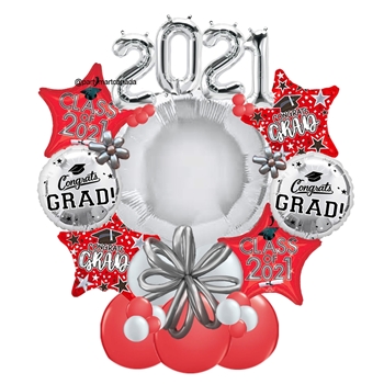 Image de 1 GRAD MARQUEE - JUMBO FOIL ROUND "2021" WITH (6) 18" GRAD FOILS