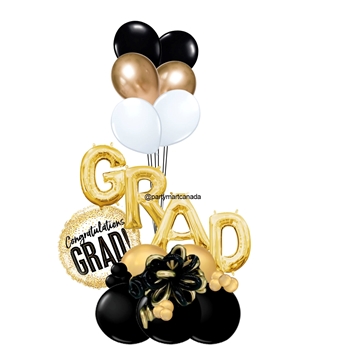 Image de 1 GRAD MARQUEE - GRAD MINI LETTERS ON BASE OF LATEX WITH (1) 18" FOIL AND (6) HELIUM FILLED