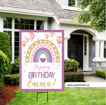 Image de LAWN YARD SIGN - ANY BIRTHDAY - RAINBOW PERSONALIZE