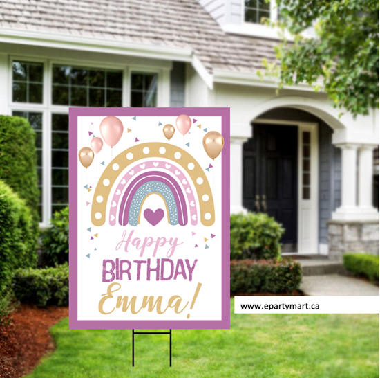 Image sur LAWN YARD SIGN - ANY BIRTHDAY - RAINBOW PERSONALIZE