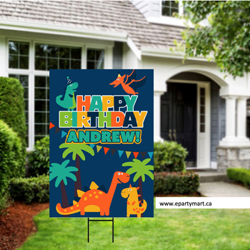 Image de LAWN YARD SIGN - ANY BIRTHDAY - DINOSAUR PERSONALIZED