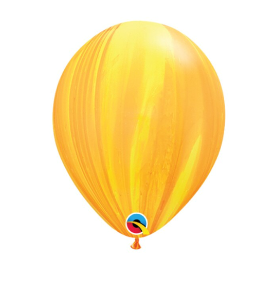 Picture of HELIUM FILLED SINGLE 11" BALLOON - PRINTED -  AGATE YELLOW