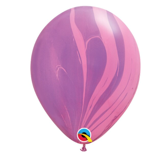 Picture of HELIUM FILLED SINGLE 11" BALLOON - PRINTED -  AGATE PINK