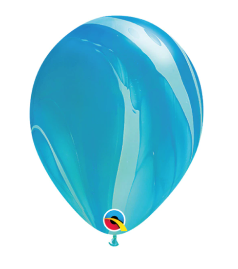 Picture of HELIUM FILLED SINGLE 11" BALLOON - PRINTED -  AGATE BLUE