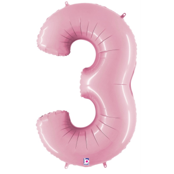 Picture of 40'' NUMBER 3 SUPERSHAPE - PASTEL PINK