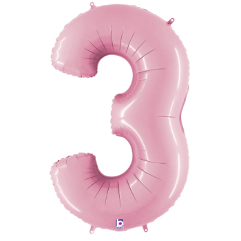 Image de 40'' NUMBER 3 SUPERSHAPE - PASTEL PINK