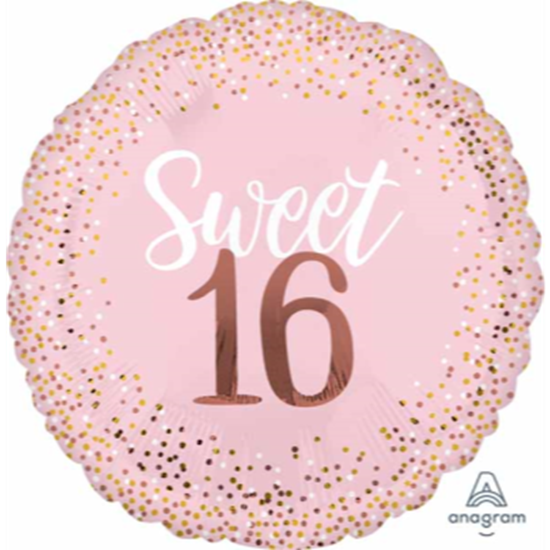 Picture of 16th BLUSH FOIL JUMBO SUPERSHAPE - SWEET SIXTEEN