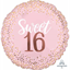 Picture of 16th BLUSH FOIL JUMBO SUPERSHAPE - SWEET SIXTEEN