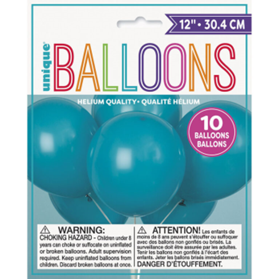 Image sur 12" TEAL BALLOONS 10/pkg