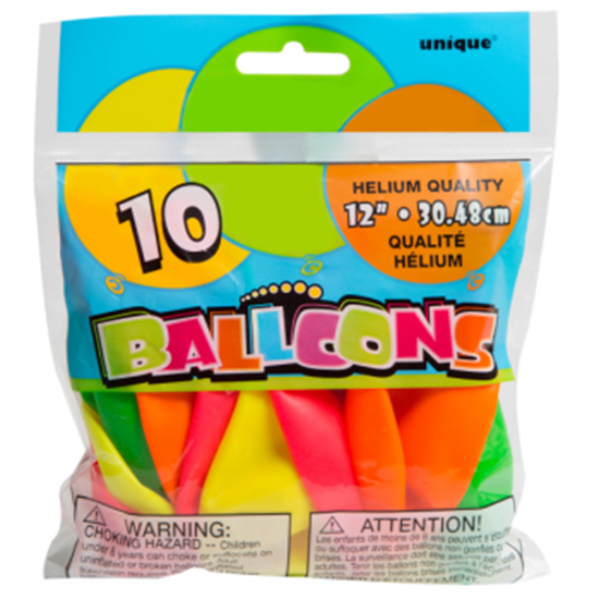 Picture of 12" NEON BALLOONS 10/pkg