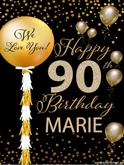 Image sur 90th - LAWN YARD SIGN - 90TH SPARKLING PERSONALIZED