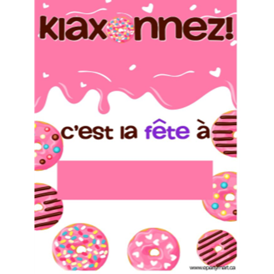 Picture of LAWN YARD SIGN - ANY BIRTHDAY - DONUT "WRITE A NAME" FRENCH