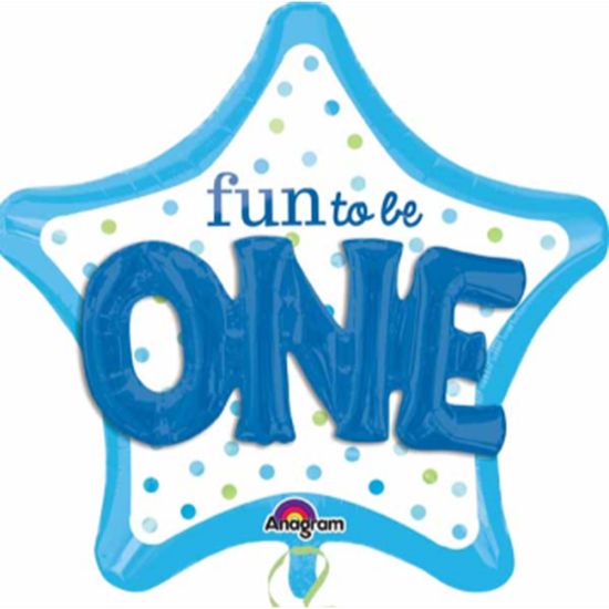 Image sur 36" - 3D FUN TO BE ONE BLUE SUPERSHAPE BALLOON