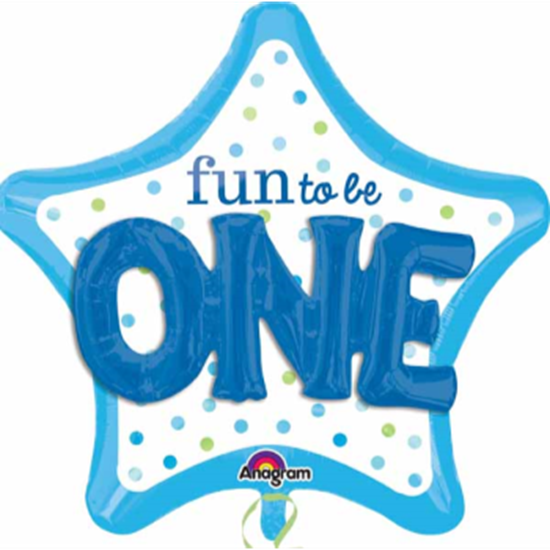 Picture of 36" - 3D FUN TO BE ONE BLUE SUPERSHAPE BALLOON