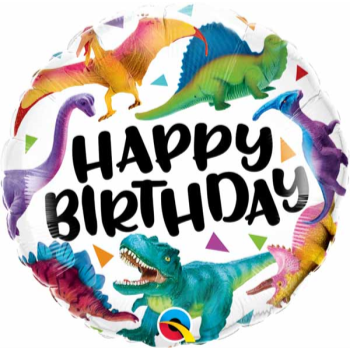 Picture of 18" FOIL - COLORFUL DINOSAURS BIRTHDAY