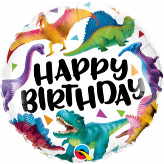 Picture of 18" FOIL - COLORFUL DINOSAURS BIRTHDAY