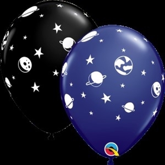 Picture of HELIUM FILLED SINGLE 11" BALLOON - PRINTED - SPACE