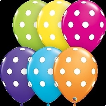 Picture of HELIUM FILLED SINGLE 11" BALLOON - PRINTED -  POLKA DOT