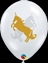 Picture of HELIUM FILLED SINGLE 11" BALLOON - PRINTED - UNICORN ON CLEAR LATEX