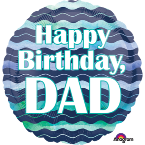 Image sur 18" FOIL -  DAD HAPPY BIRTHDAY - BLUES