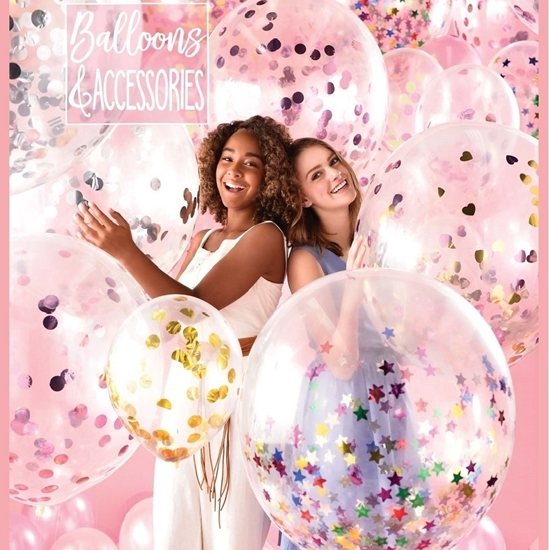 Image sur CONFETTI FILLED BALLOONS - 11" CLEAR LATEX (1 SCOOP)