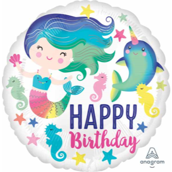 Image de 18" FOIL - COLORFUL OCEAN FUN BIRTHDAY - MERMAID