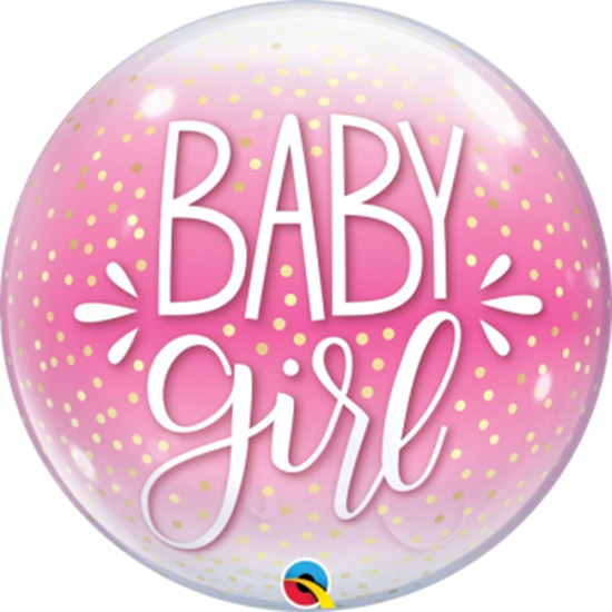 Picture of BABY GIRL CONFETTI BUBBLE BALLOON