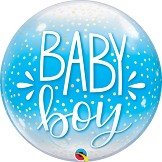 Picture of BABY BOY CONFETTI BUBBLE BALLOON