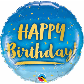 Image de 18" FOIL - BIRTHDAY GOLD AND BLUE 