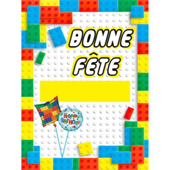 Image sur LAWN YARD SIGN - ANY BIRTHDAY - LEGO "WRITE A NAME" - FRENCH
