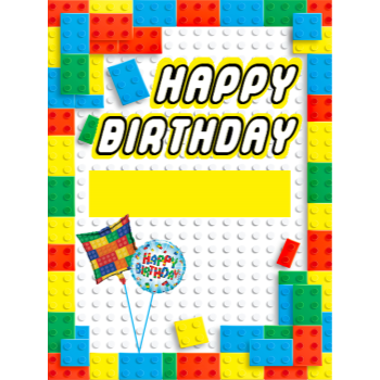 Image de LAWN YARD SIGN - ANY BIRTHDAY - LEGO "WRITE A NAME"