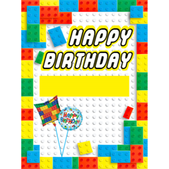 Image sur LAWN YARD SIGN - ANY BIRTHDAY - LEGO "WRITE A NAME"
